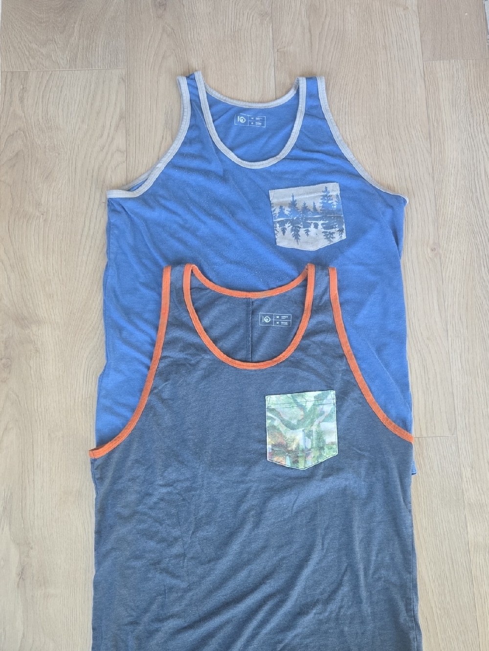 Two Men's Tentree Pocket Tank Tops